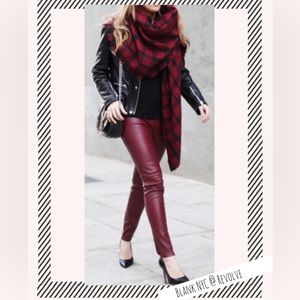 New Blank NYC Revolve Faux Vegan Leather Oxblood Red Skinny Pants Women’s 25